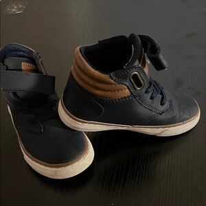 Place Navy and Brown Kids High-Top Sneakers